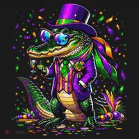 Mardigator Mardi Gras Alligator Costume Bucket Hat thumb 4