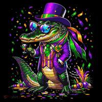 Mardigator Mardi Gras Alligator Costume Women's Hoodie thumb 2