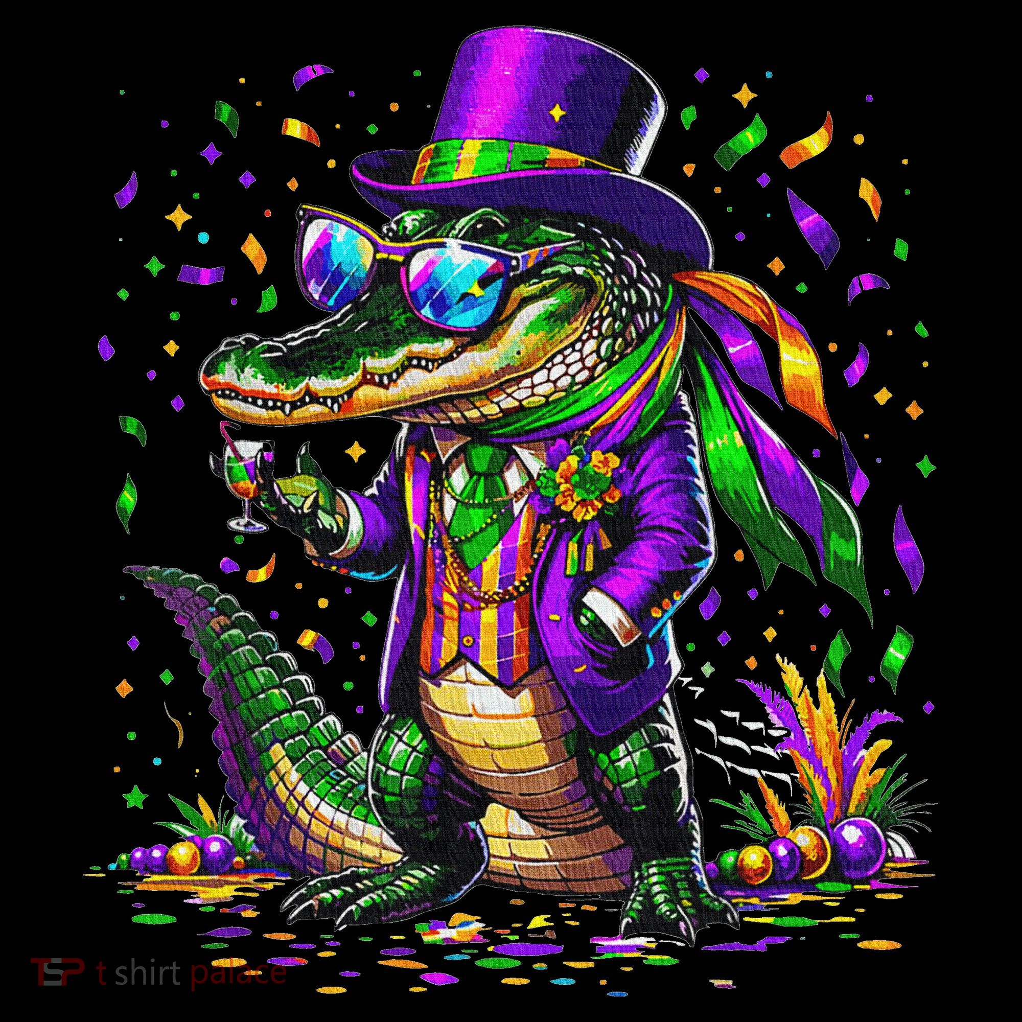 Mardigator Mardi Gras Alligator Costume Ornament