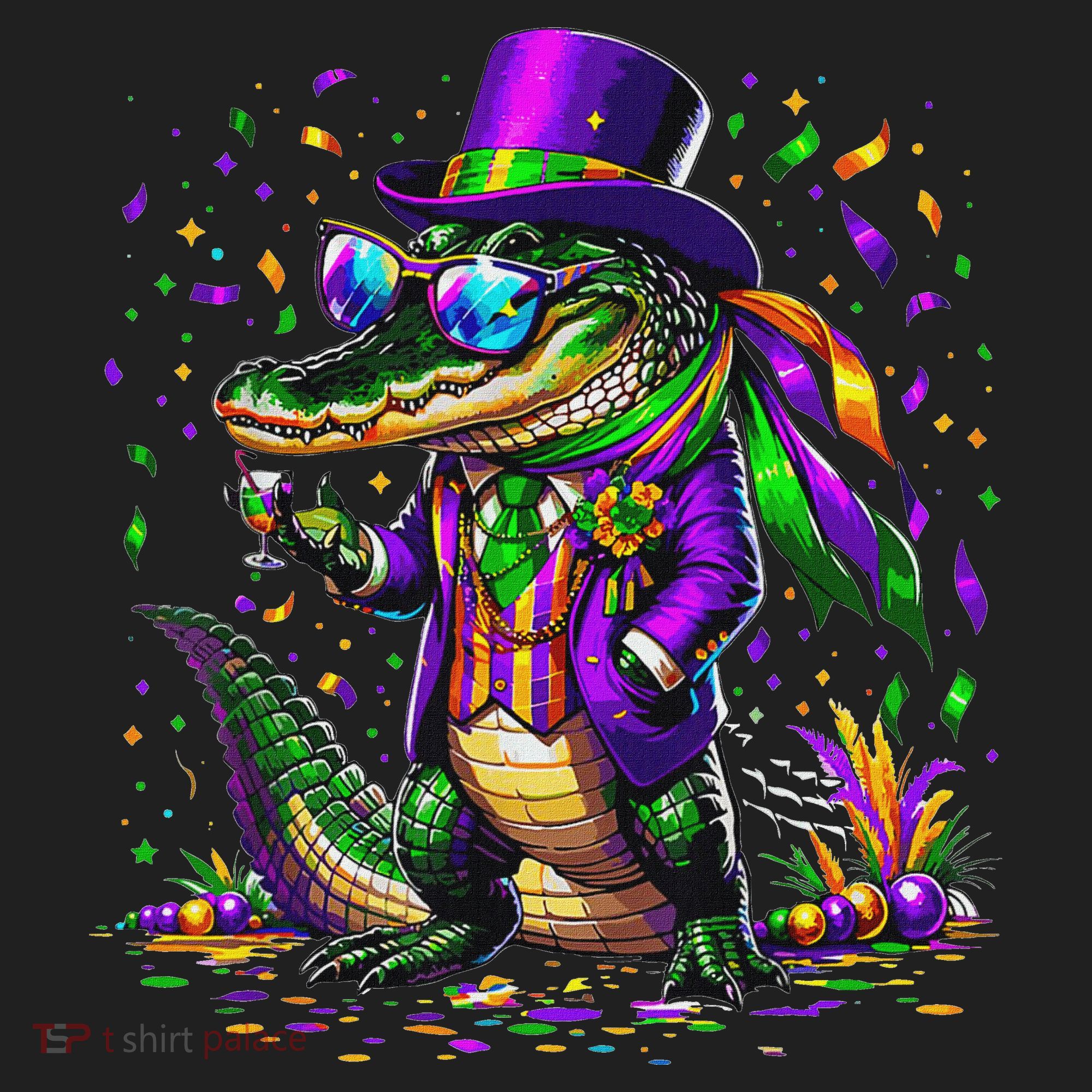 Mardigator Mardi Gras Alligator Costume Hat