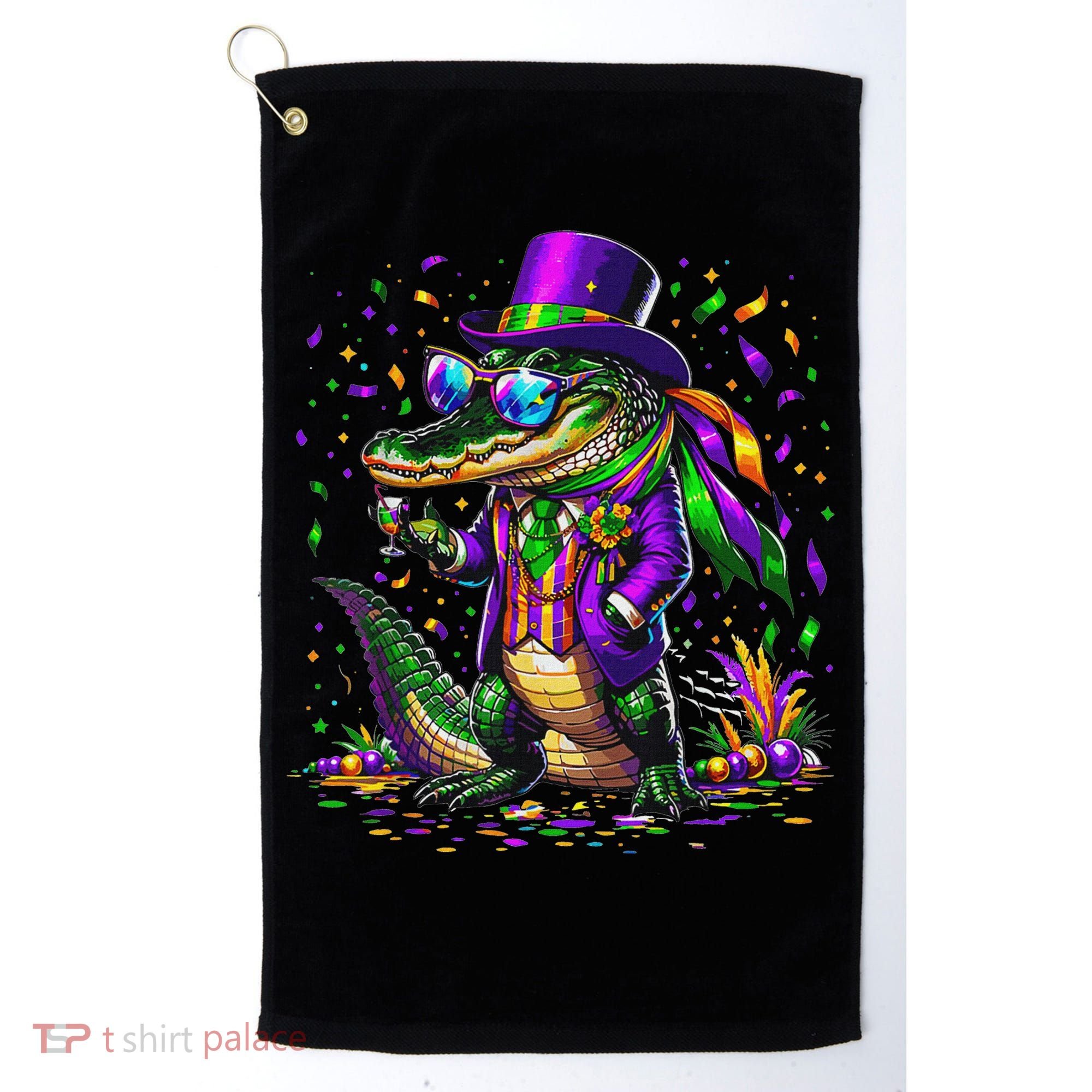 Mardigator Mardi Gras Alligator Costume Golf Towel