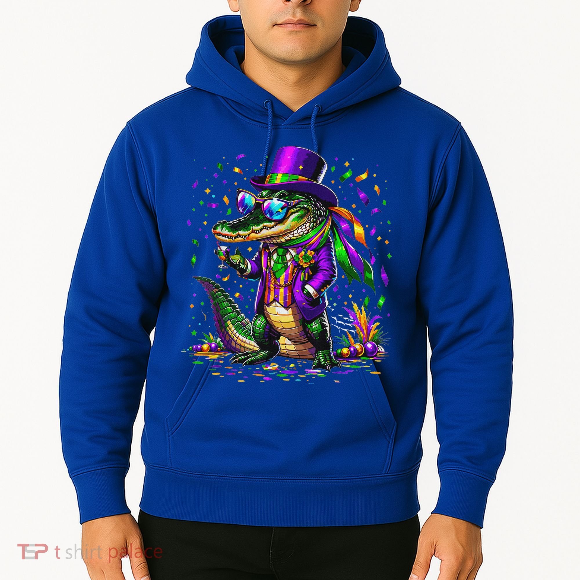 Mardigator Mardi Gras Alligator Costume Hoodie