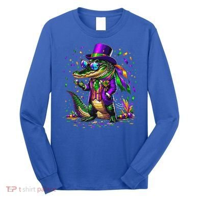 Mardigator Mardi Gras Alligator Costume Long Sleeve Shirt