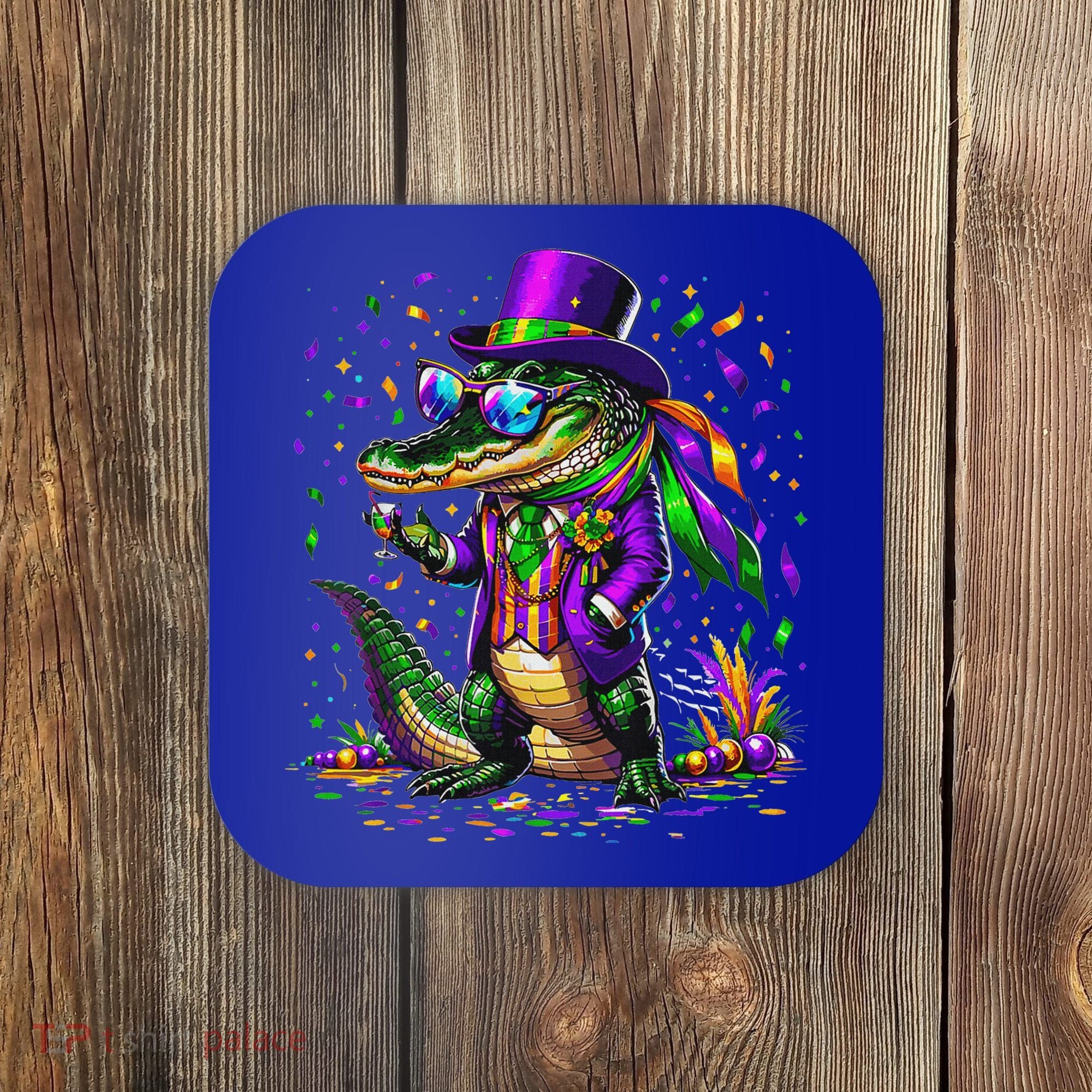 Mardigator Mardi Gras Alligator Costume Coaster