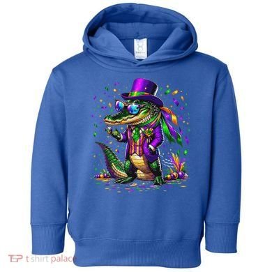 Mardigator Mardi Gras Alligator Costume Toddler Hoodie