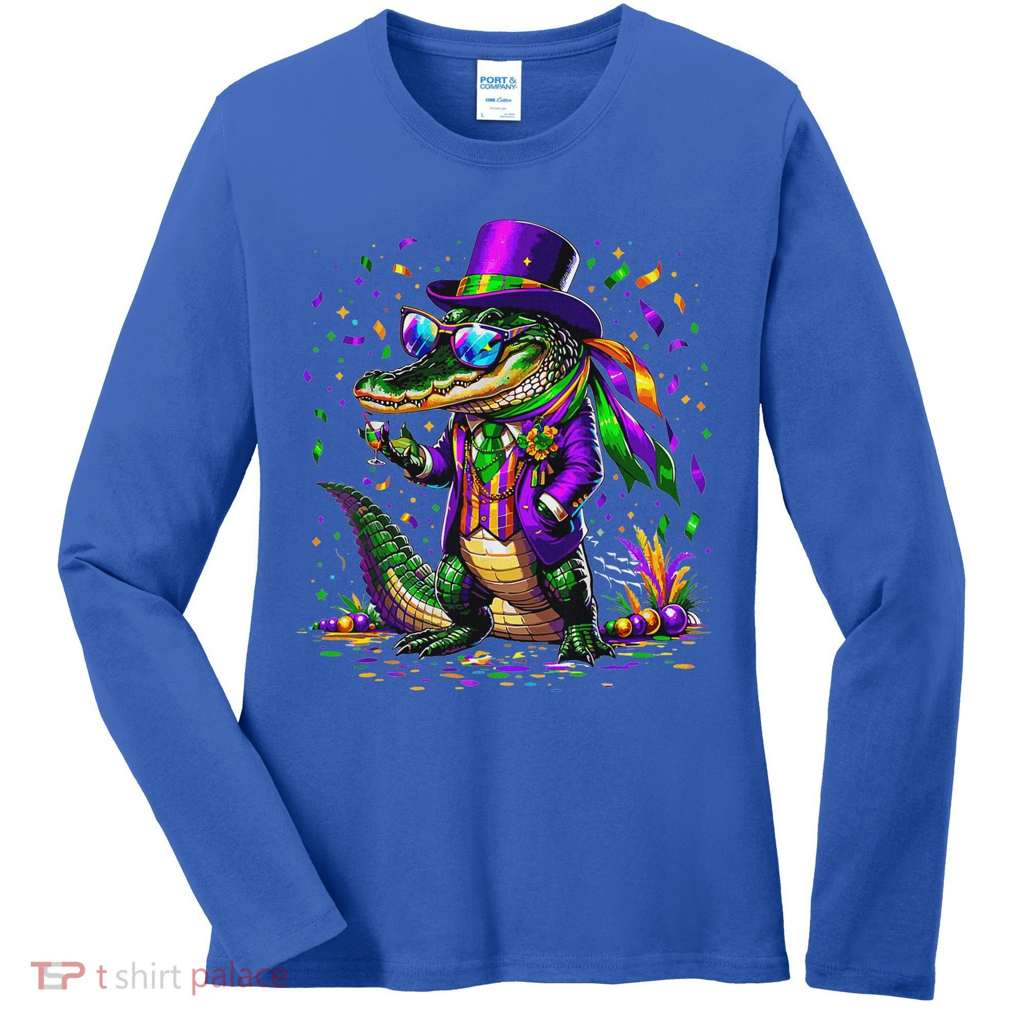 Mardigator Mardi Gras Alligator Costume Women's Long Sleeve Shirt
