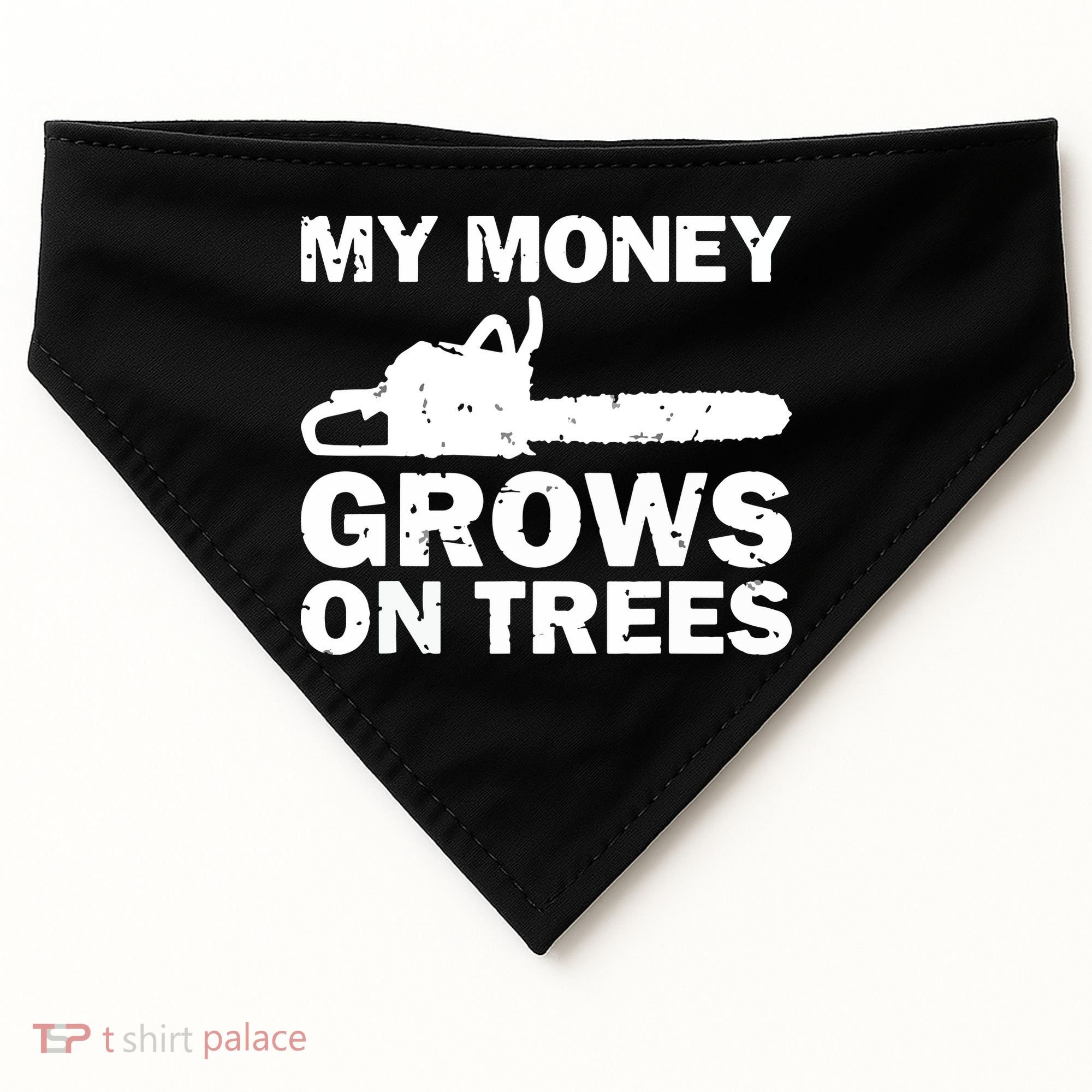My Money Grows On Trees Funny Logger Arborist Logging USA-Made Doggie Bandana