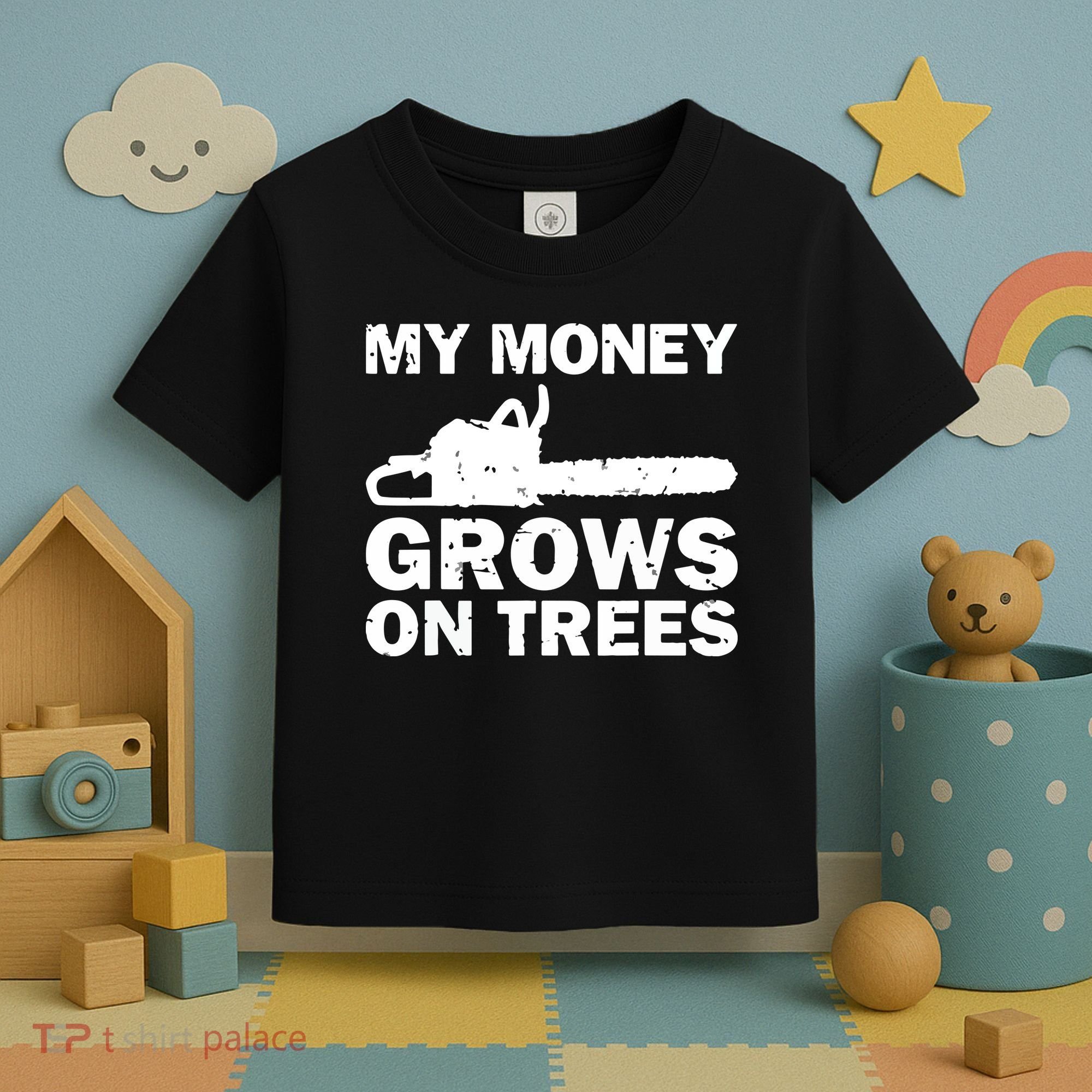 My Money Grows On Trees Funny Logger Arborist Logging Toddler T-Shirt