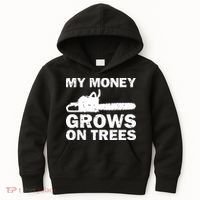 My Money Grows On Trees Funny Logger Arborist Logging Kids Hoodie thumb 0