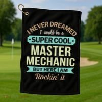 Master Mechanic Gift Funny Gift Golf Towel thumb 1