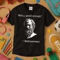 Mediocrates Meh Good Enough Sarcasm Kids T-Shirt thumb 3