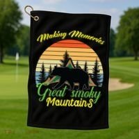Making Memories Great Smoky Mountains Bear Tennessee Gift Golf Towel thumb 1