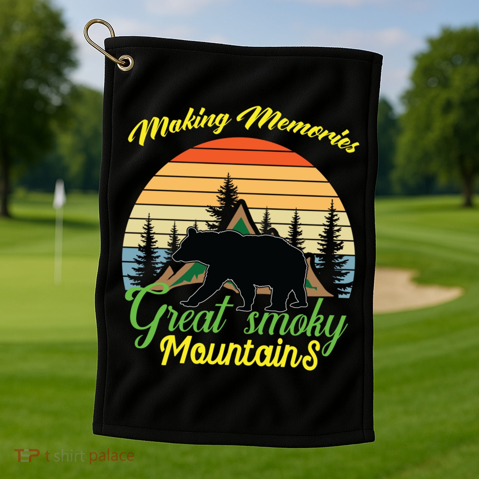 Making Memories Great Smoky Mountains Bear Tennessee Gift Golf Towel