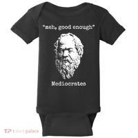 Memes Meh Good Enough Funny Meh Good Enough Mediocrates Demotivational Quote Baby Bodysuit thumb 0