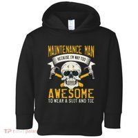 Maintenance Man Gifts Funny Technician Too Awesome Toddler Hoodie thumb 0