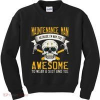 Maintenance Man Gifts Funny Technician Too Awesome Kids Sweatshirt thumb 0