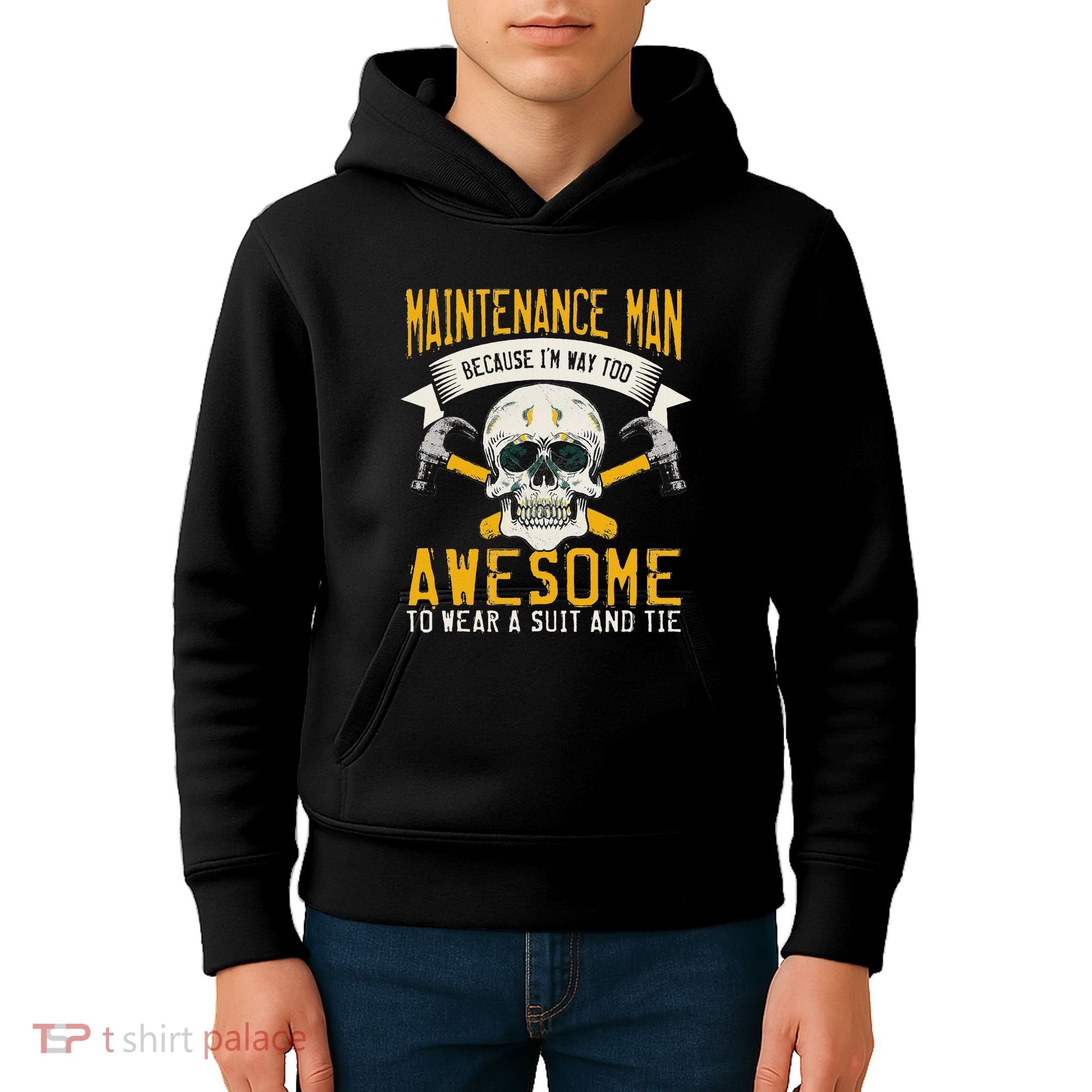 Maintenance Man Gifts Funny Technician Too Awesome Kids Hoodie