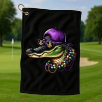 Mardigator Mardi Gras Alligator Mardi Gras Golf Towel thumb 1