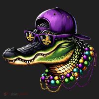 Mardigator Mardi Gras Alligator Mardi Gras Golf Towel thumb 3