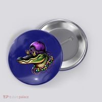Mardigator Mardi Gras Alligator Mardi Gras Button thumb 0