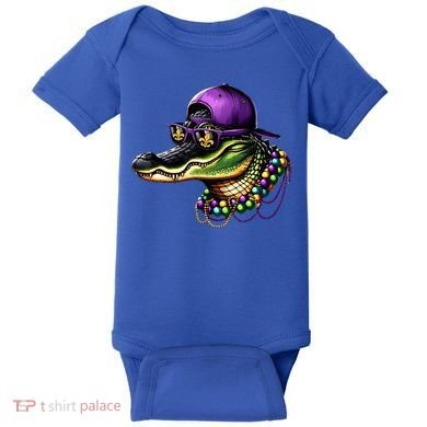 Mardigator Mardi Gras Alligator Mardi Gras Baby Bodysuit