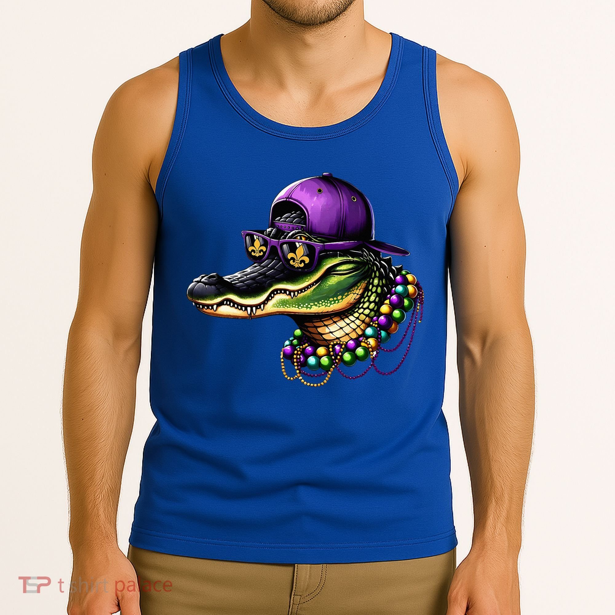 Mardigator Mardi Gras Alligator Mardi Gras Tank Top