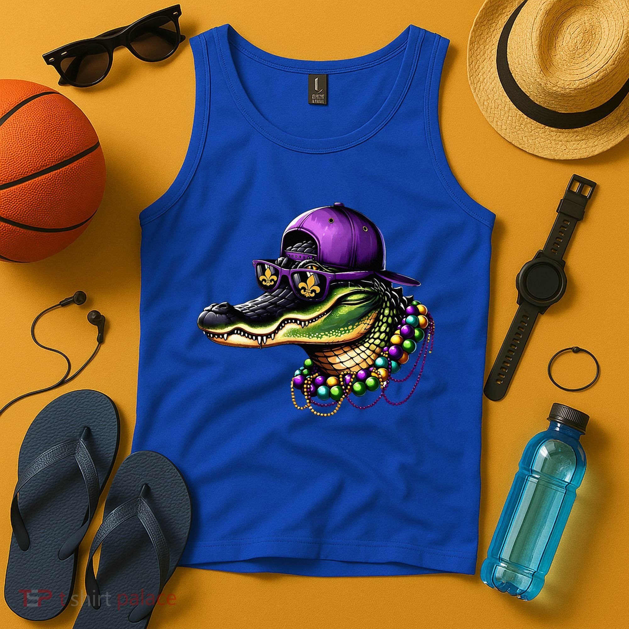 Mardigator Mardi Gras Alligator Mardi Gras Tank Top