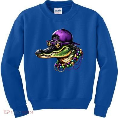 Mardigator Mardi Gras Alligator Mardi Gras Kids Sweatshirt