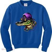 Mardigator Mardi Gras Alligator Mardi Gras Kids Sweatshirt thumb 0