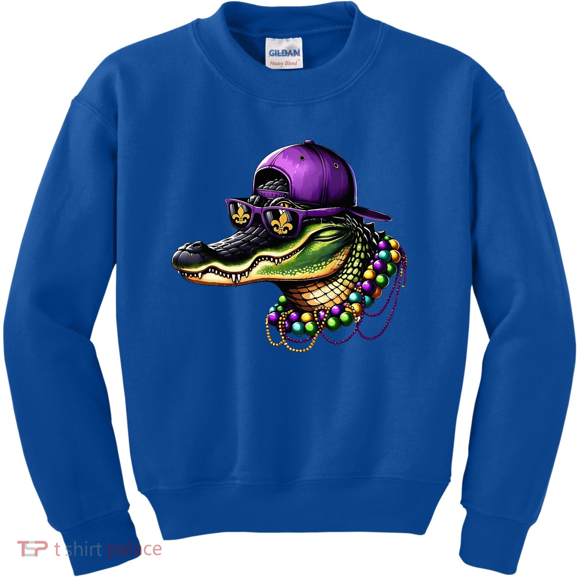Mardigator Mardi Gras Alligator Mardi Gras Kids Sweatshirt