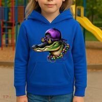 Mardigator Mardi Gras Alligator Mardi Gras Kids Hoodie thumb 3