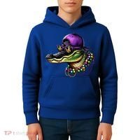 Mardigator Mardi Gras Alligator Mardi Gras Kids Hoodie thumb 4
