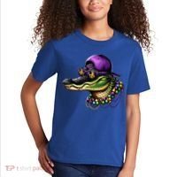 Mardigator Mardi Gras Alligator Mardi Gras Kids T-Shirt thumb 2