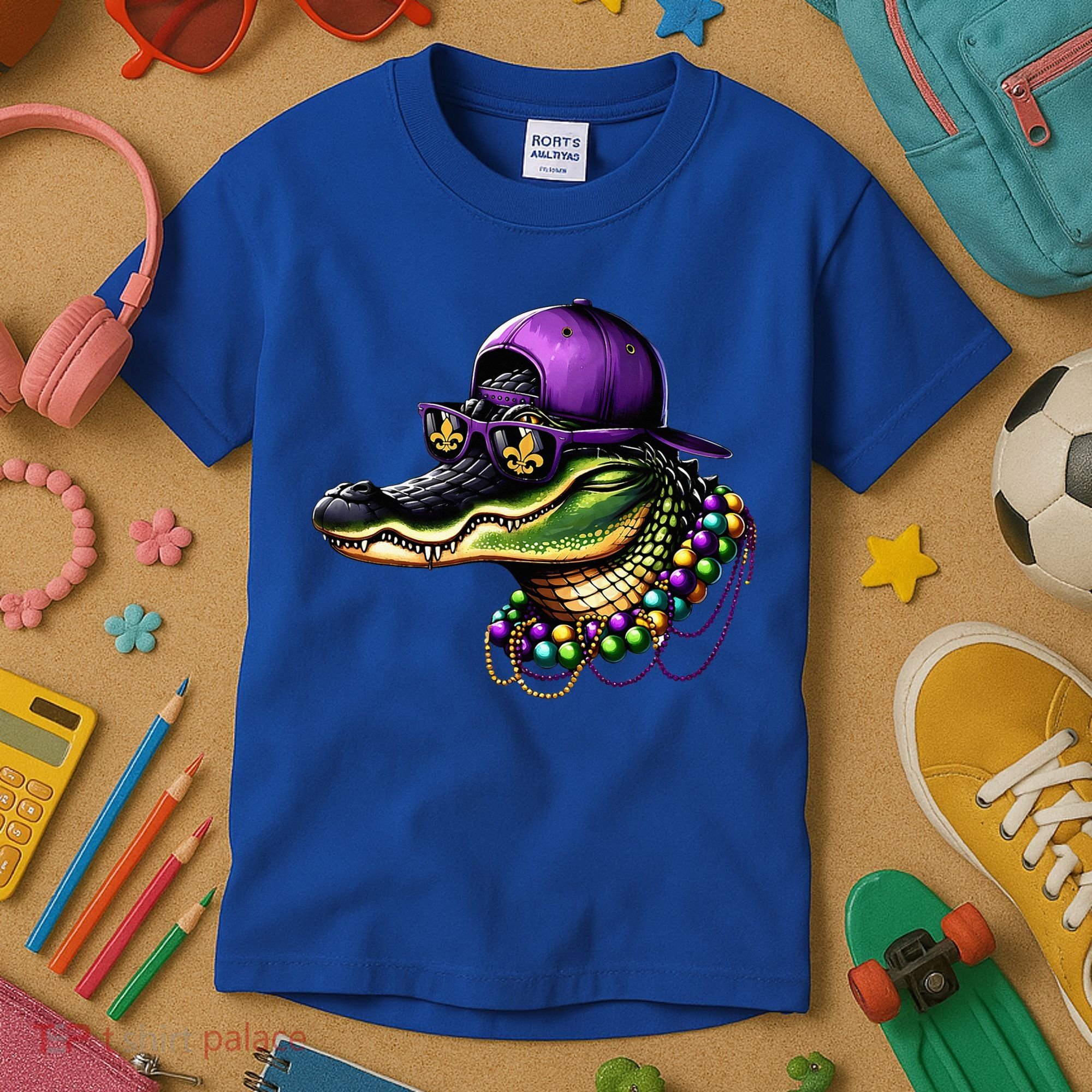 Mardigator Mardi Gras Alligator Mardi Gras Kids T-Shirt