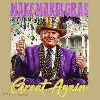 Make Mardi Gras Great Again Kids T-Shirt thumb 2