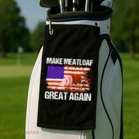 Make Meatloaf Great Again Funny Chef Usa Flag Gift Golf Towel thumb 2