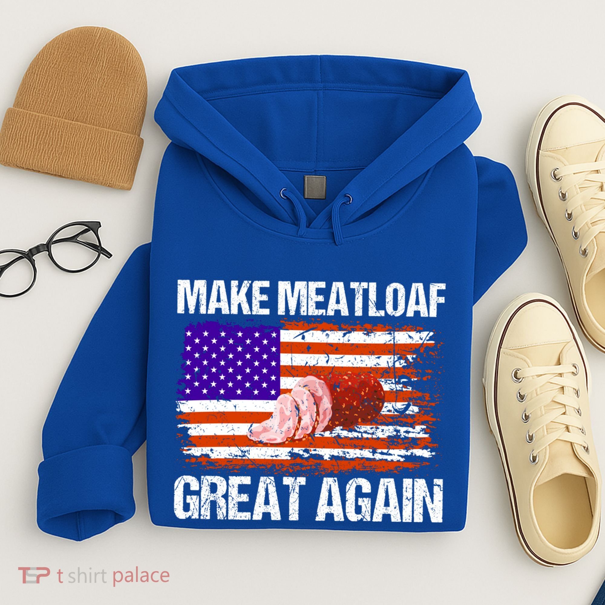 Make Meatloaf Great Again Funny Chef Usa Flag Gift Hoodie