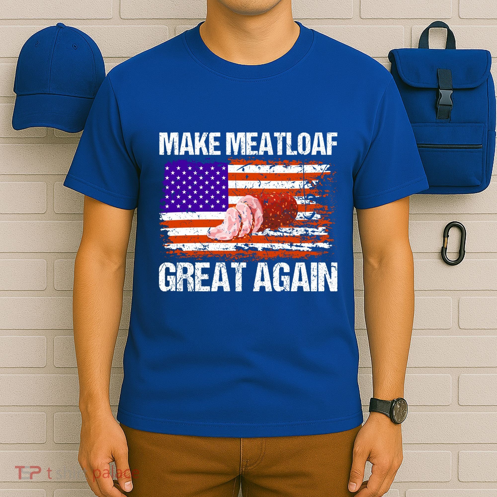 Make Meatloaf Great Again Funny Chef Usa Flag Gift T-Shirt