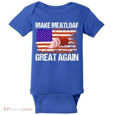Make Meatloaf Great Again Funny Chef Usa Flag Gift Baby Bodysuit