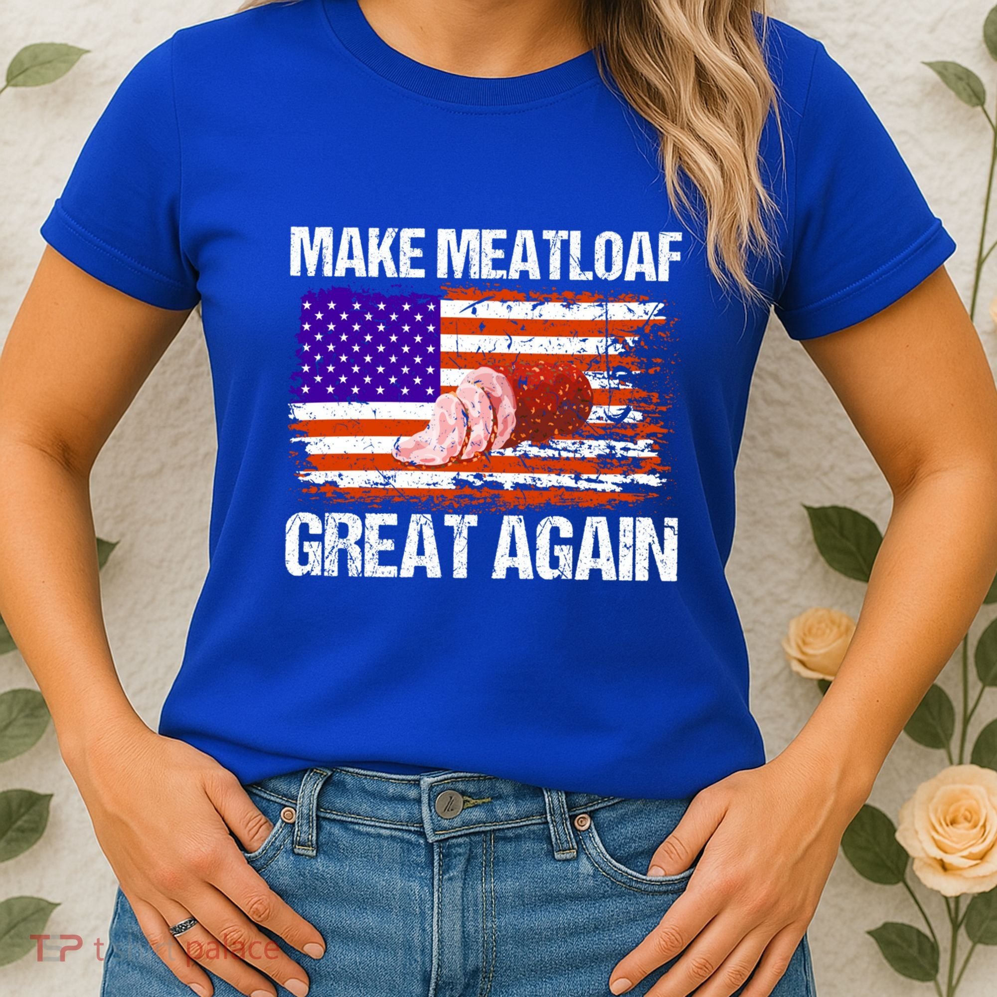 Make Meatloaf Great Again Funny Chef Usa Flag Gift Women's T-Shirt
