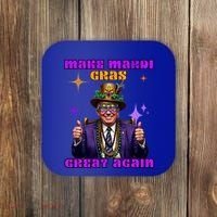 Make Mardi Gras Great Again Funny Mardi Gras Trump Gift Coaster thumb 0
