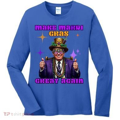 Make Mardi Gras Great Again Funny Mardi Gras Trump Gift Women's Long Sleeve Shirt