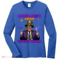 Make Mardi Gras Great Again Funny Mardi Gras Trump Gift Women's Long Sleeve Shirt thumb 0