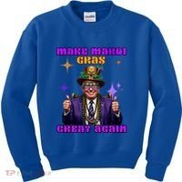 Make Mardi Gras Great Again Funny Mardi Gras Trump Gift Kids Sweatshirt thumb 0