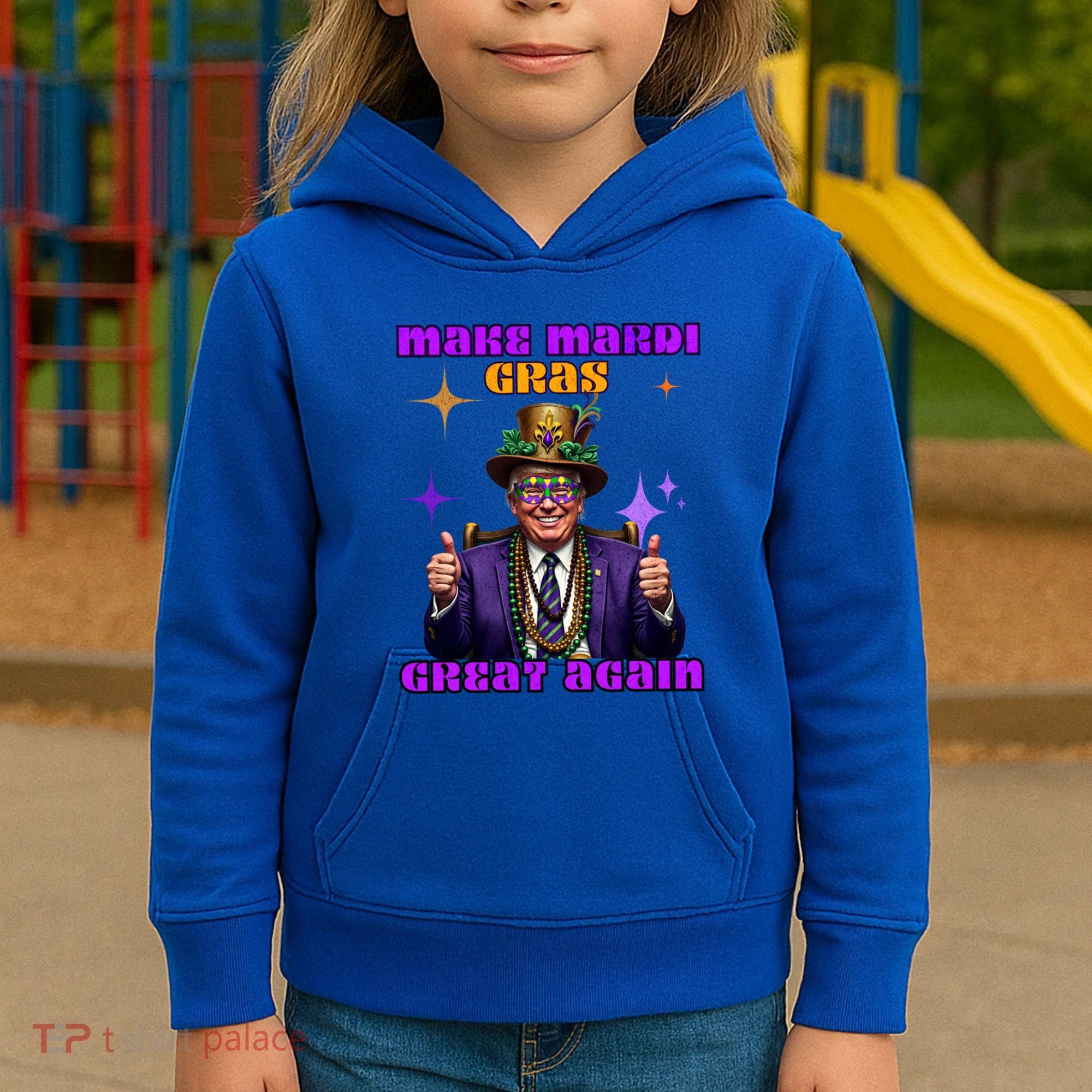 Make Mardi Gras Great Again Funny Mardi Gras Trump Gift Kids Hoodie