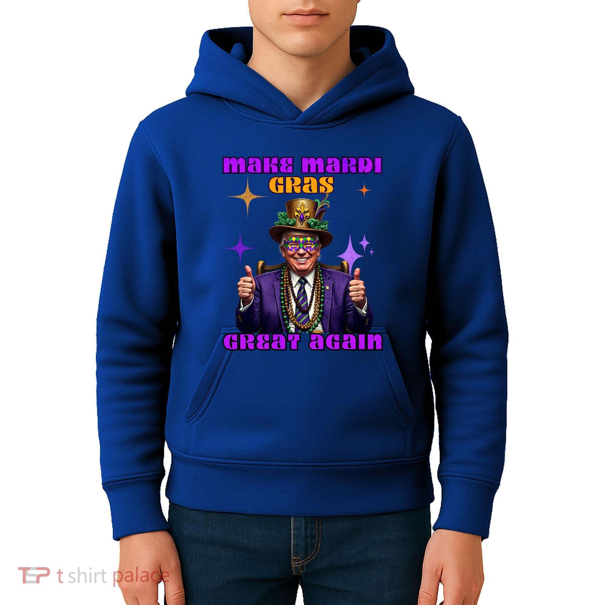 Make Mardi Gras Great Again Funny Mardi Gras Trump Gift Kids Hoodie