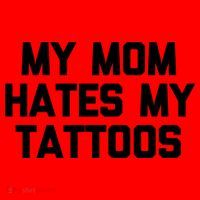 My Mom Hates My Tattoos Cute Gift Funny Saying Sarcastic Tattoo Gift Santa Hat thumb 1