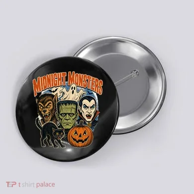 Midnight Monsters Halloween Graphic Classic Creatures Button