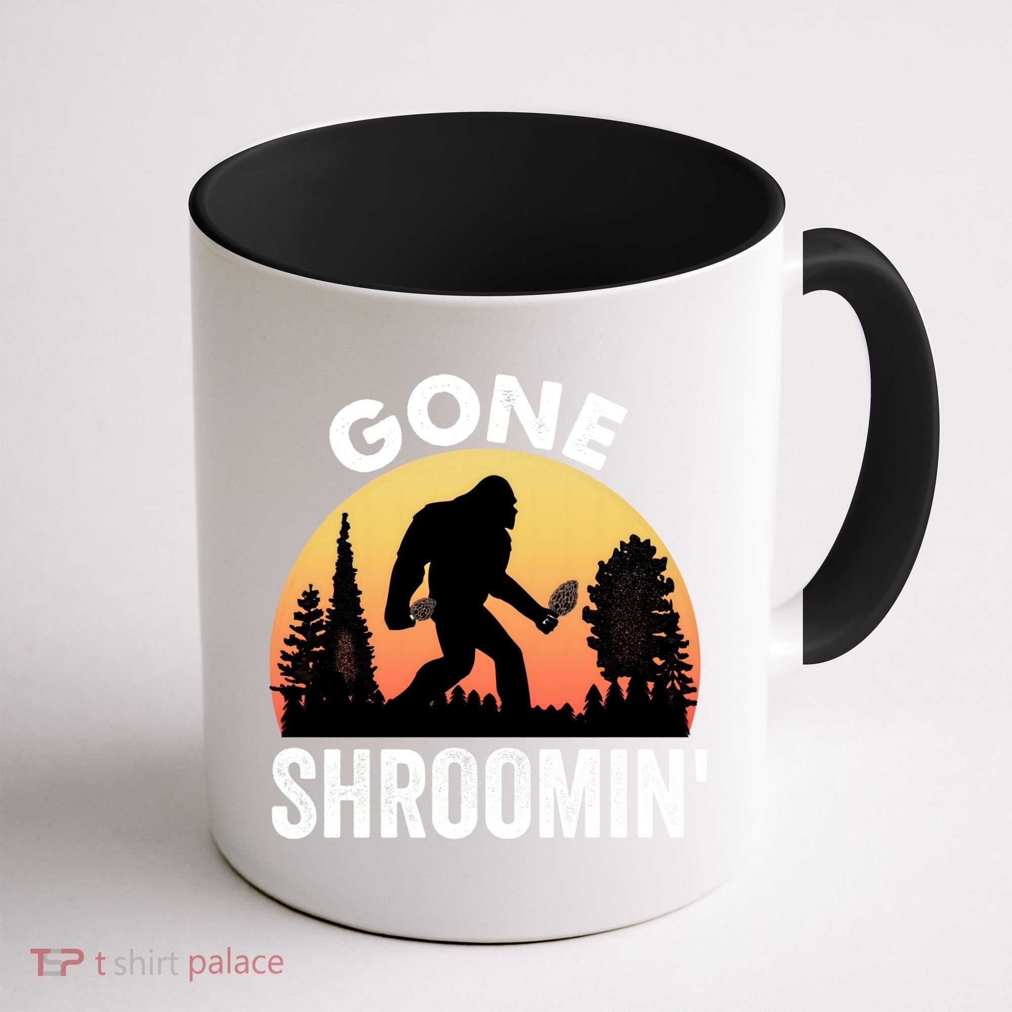 Morel Mushroom Hunter Gone Shroomin Funny Sasquatch Foraging Gift Coffee Mug