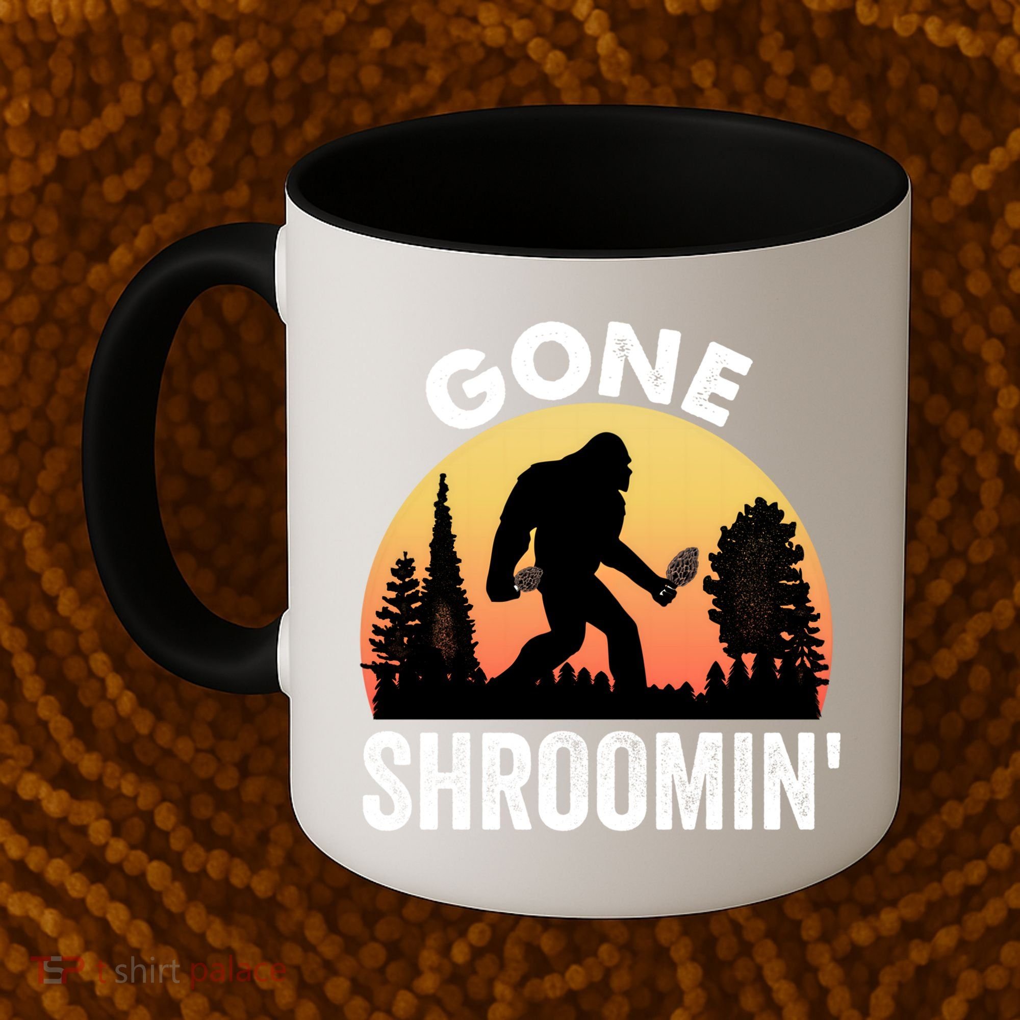 Morel Mushroom Hunter Gone Shroomin Funny Sasquatch Foraging Gift Coffee Mug